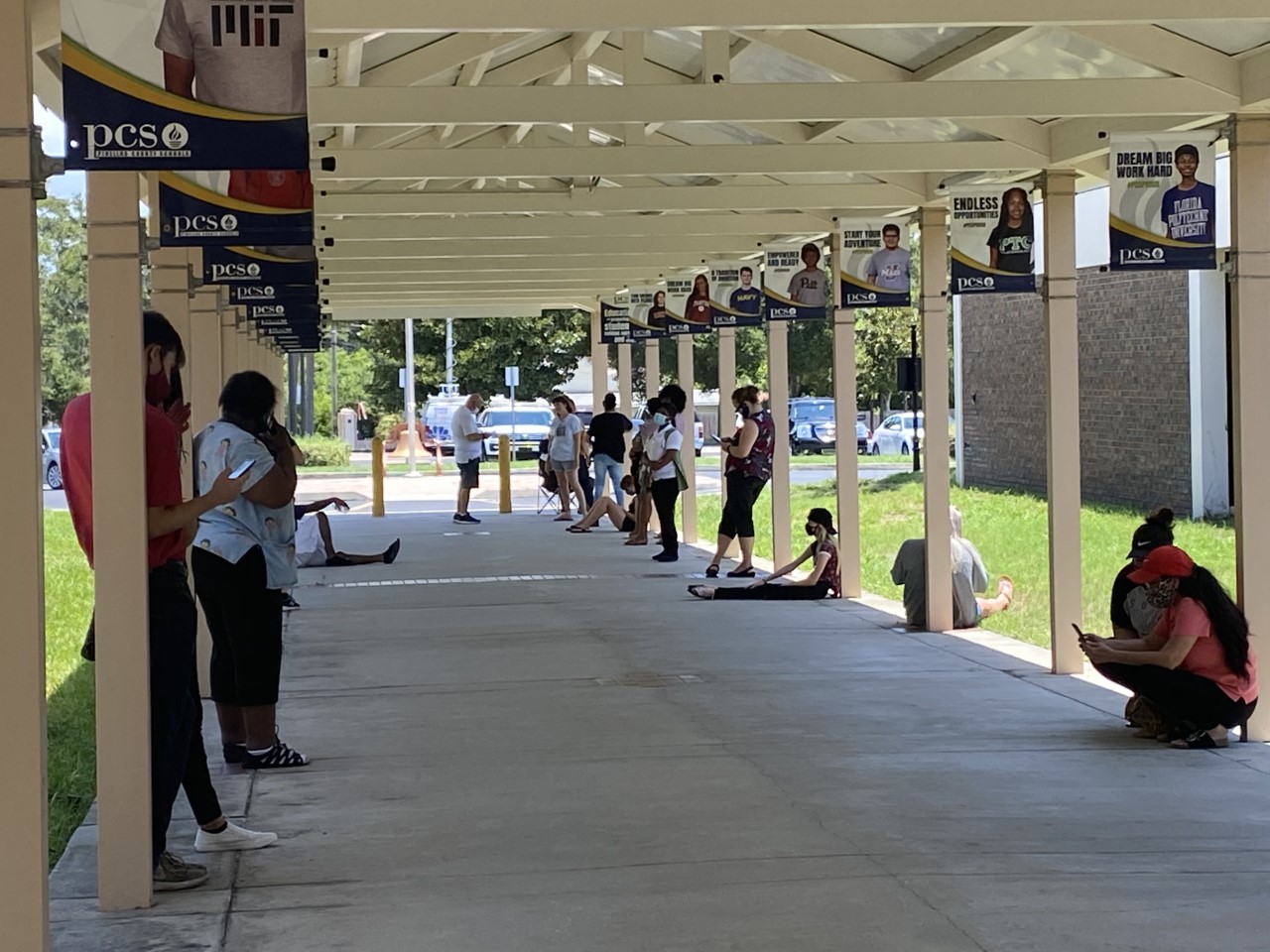 Line at Pinellas County School District Headquarters